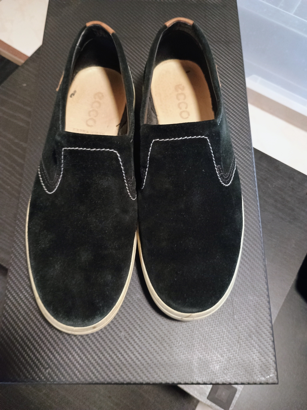ECCO Black Slip-On Sneakers Size 12 Extra Wide